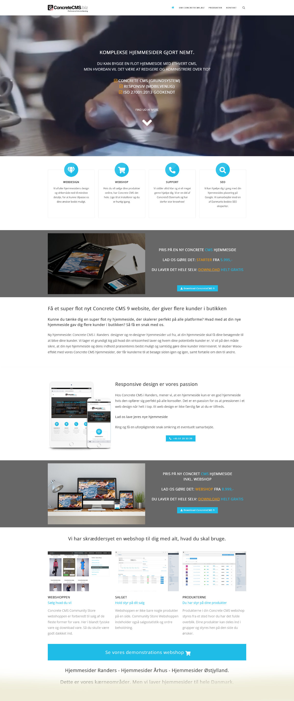 ConcreteCMS biz hjemmeside design Randers