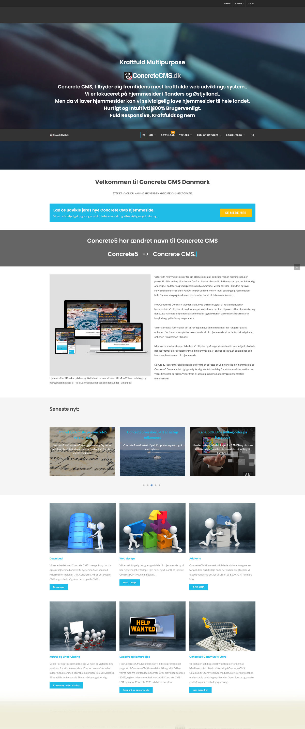 ConcreteCMS hjemmeside design Randers